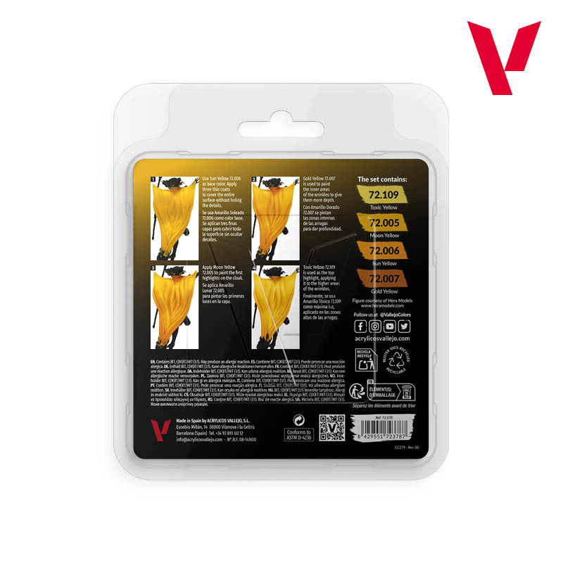 Vallejo Yellow Color Set - Game Color Set (4 Boja x 18ml) 72378 - back