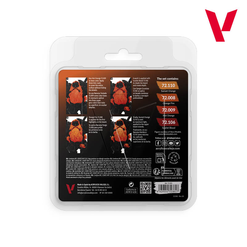 Vallejo Orange Color Set - Game Color Set (4 Boja x 18ml) 72381 - back
