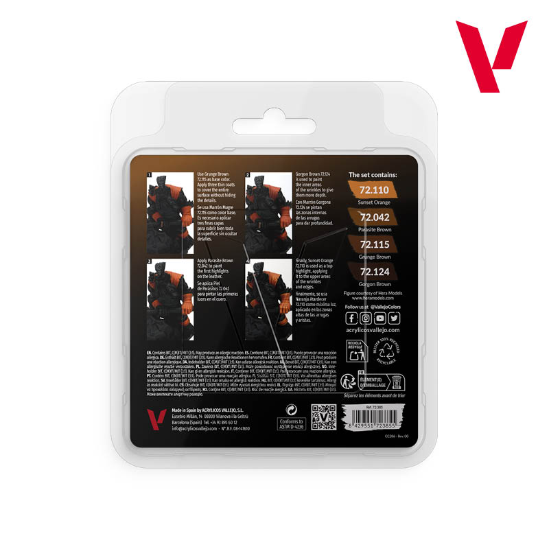 Vallejo Leather Set - Game Color Set (4 Boja x 18ml) 72385 - back