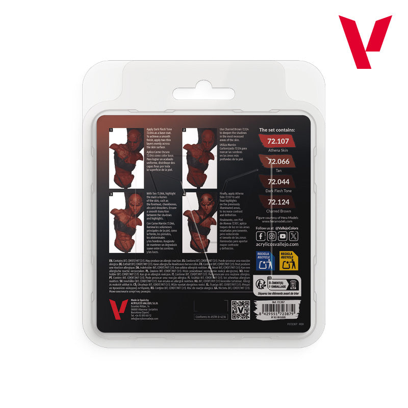 Vallejo Dark Skin Set - Game Color Set (4 Boja x 18ml) 72387 - back