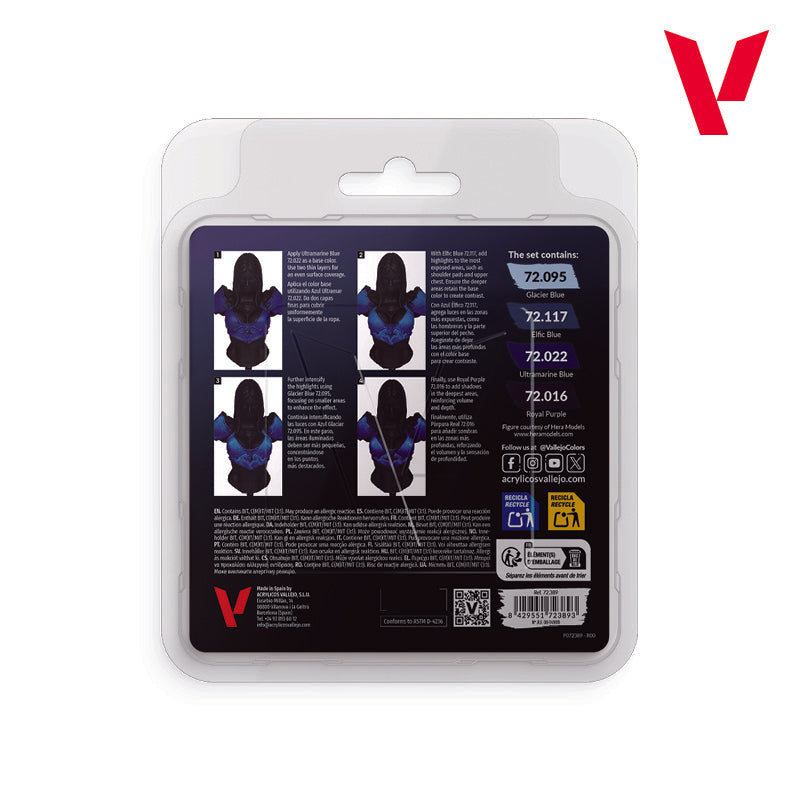 Vallejo Ultramarine Color Set - Game Color Set (4 Boja x 18ml) 72389 - back