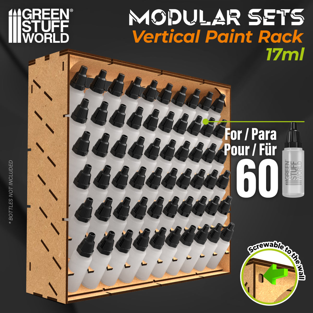 Modular Paint Rack - VERTICAL 60x17ml | Organizator za Boje 60x17ml