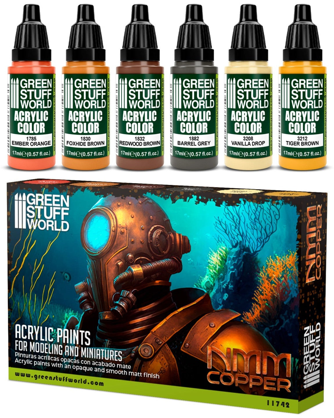 Paint Set - NMM Copper | set akrilnih boja za minijature