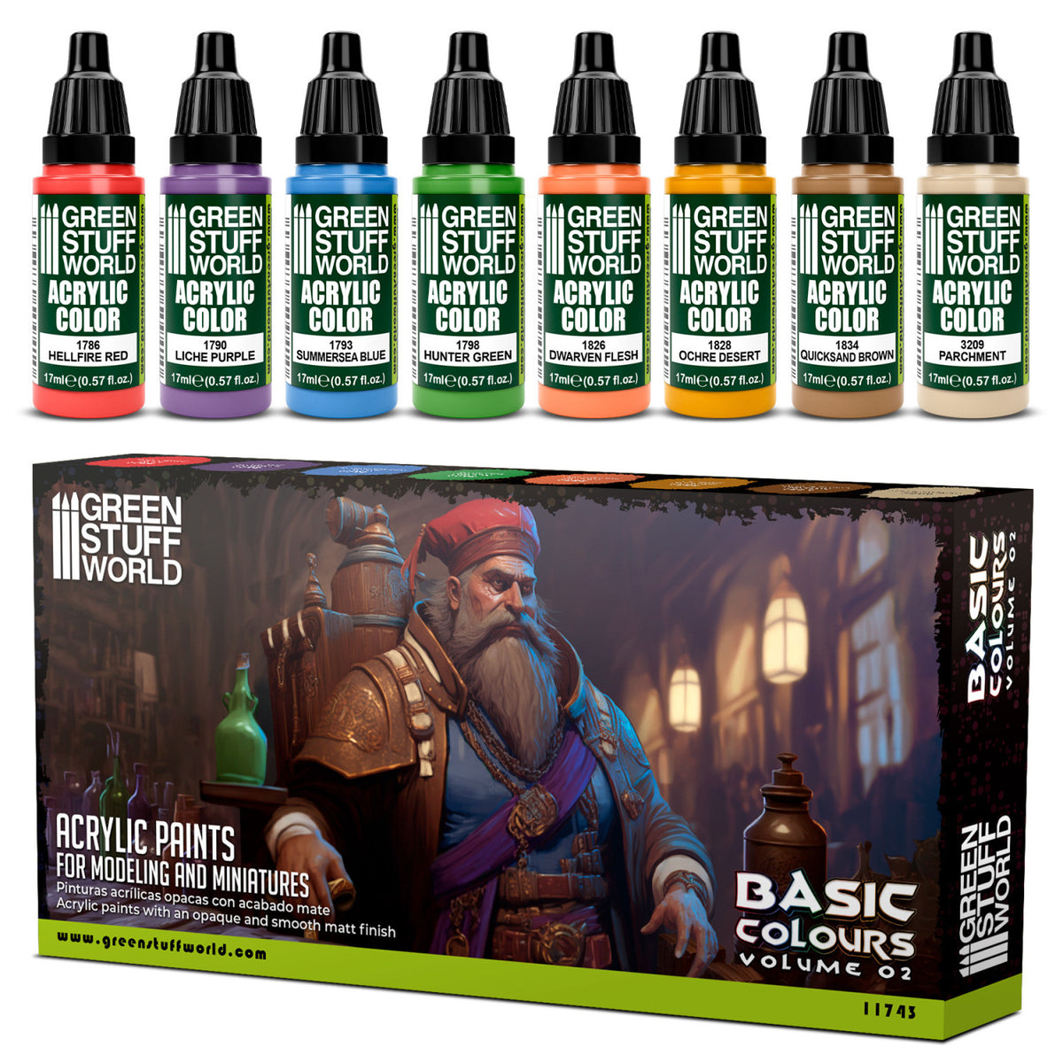 Paint Set - Basic Colors 02 | set akrilnih boja za minijature