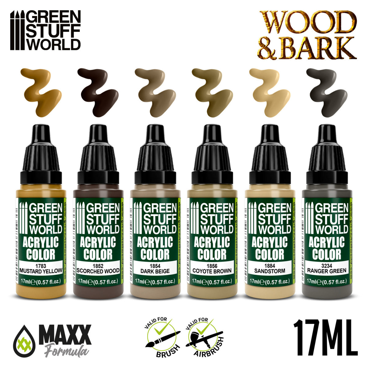 Paint Set - Wood & Bark | Set Akrilnih Boja x6