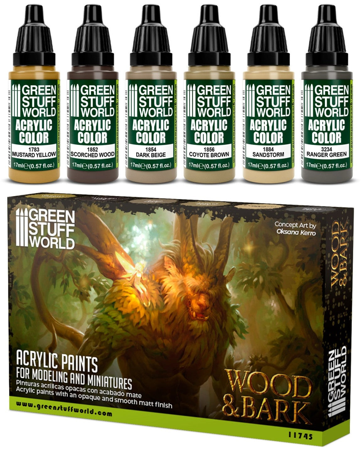 Paint Set - WOOD n BARK | set akrilnih boja za minijature