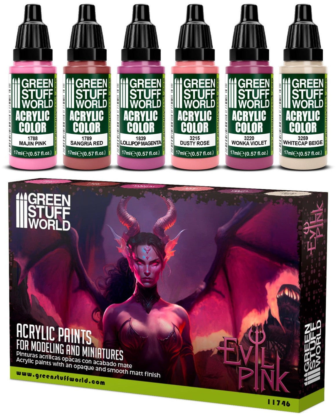 Paint Set - Evil Pink | set akrilnih boja za minijature