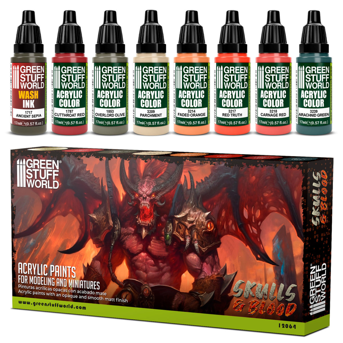 Paint Set - Skulls &amp; Blood | set akrilnih boja za minijature
