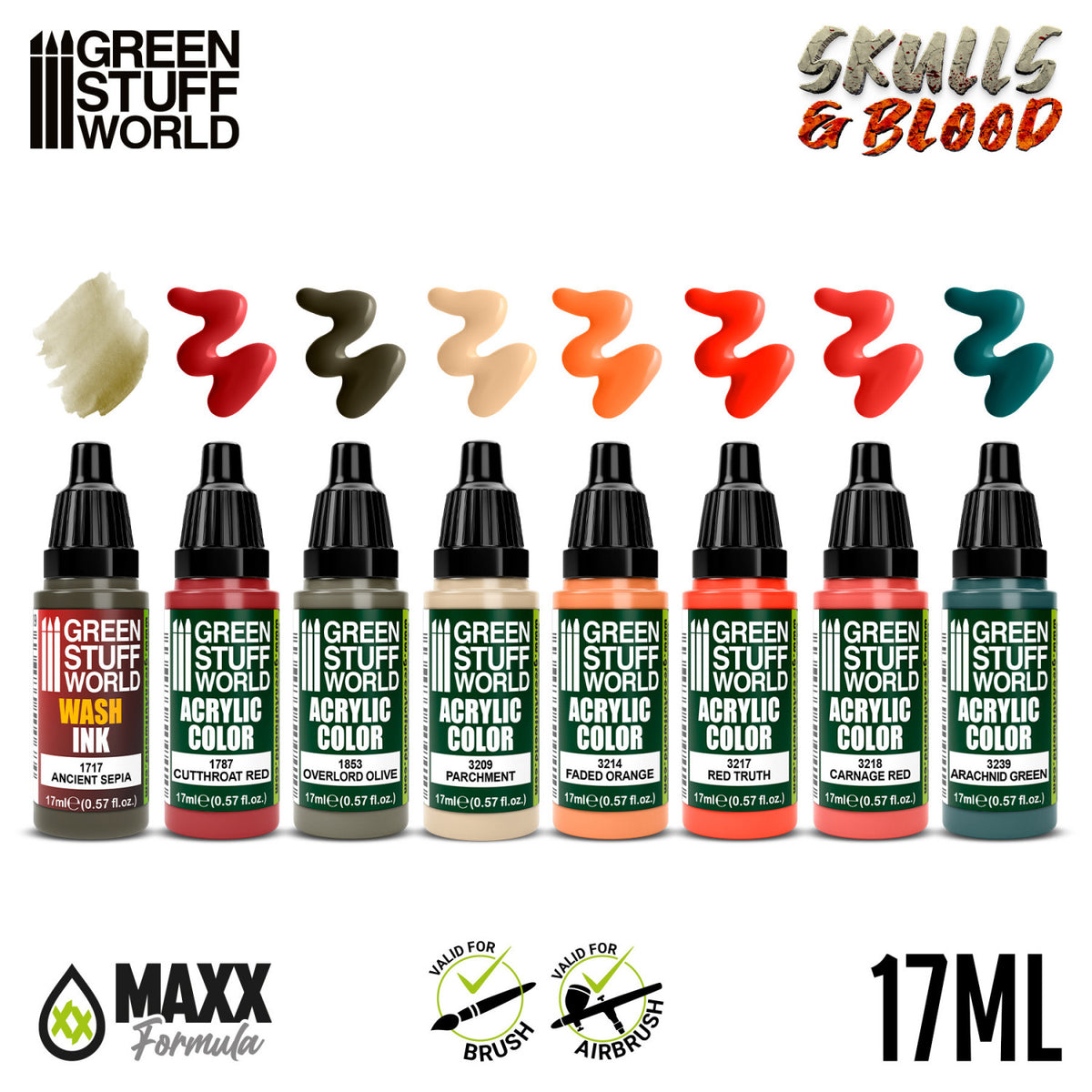Paint Set - Skulls & Blood | Set Akrilnih Boja x8
