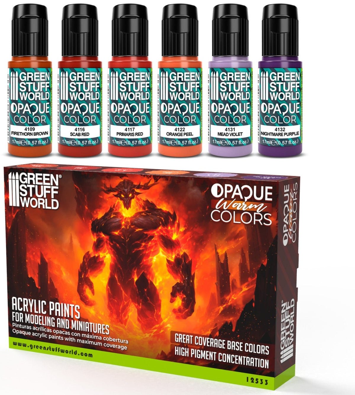 Opaque Paint Set - Warm Colours | set akrilnih boja za minijature