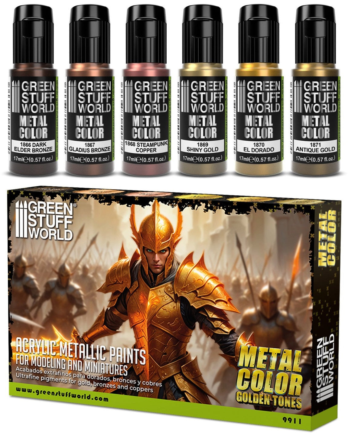 Metallic Paints Set - Gold | set akrilnih boja za minijature