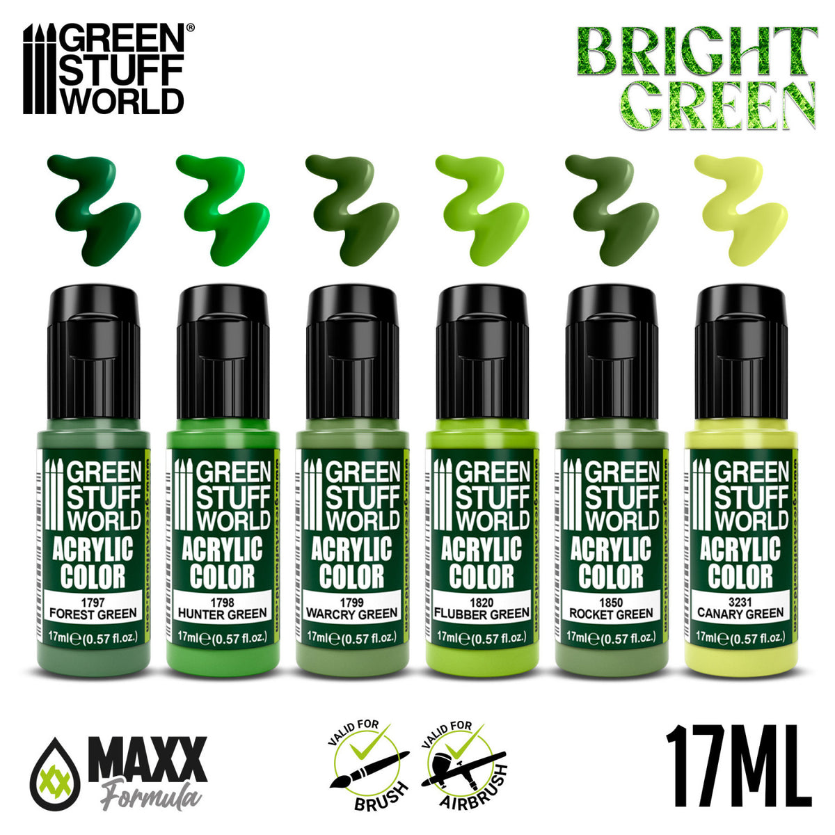 Paint Set - Bright Green | Set Akrilnih Boja x6