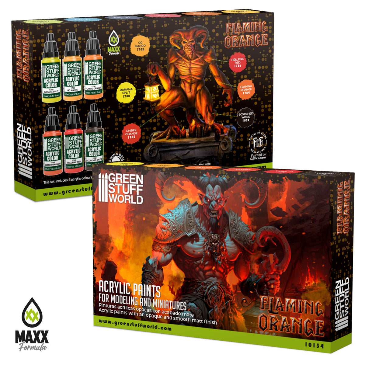 Paint Set - Flaming Orange | Set Akrilnih Boja x6