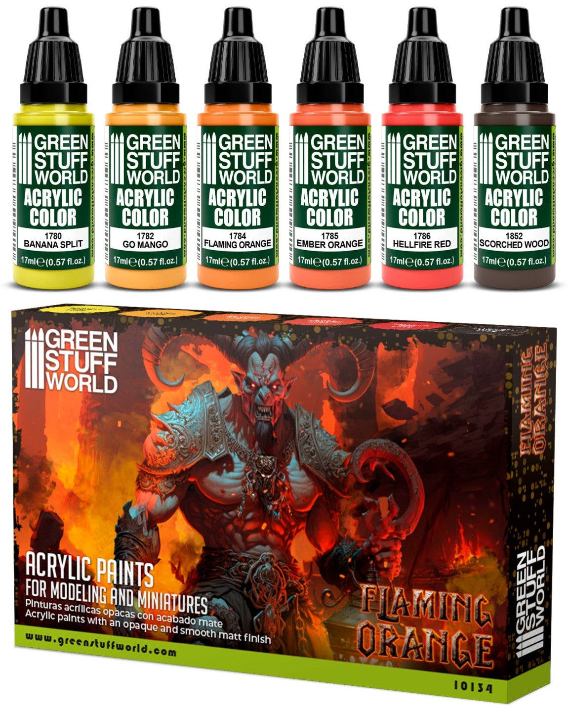 Paint Set - Flaming Orange | set akrilnih boja za minijature