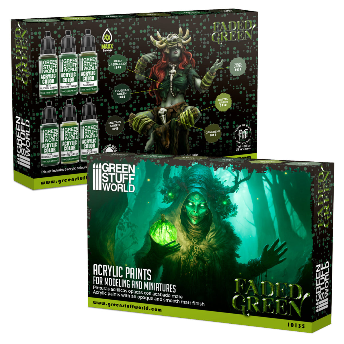 Paint Set - Faded Green | Set Akrilnih Boja x6