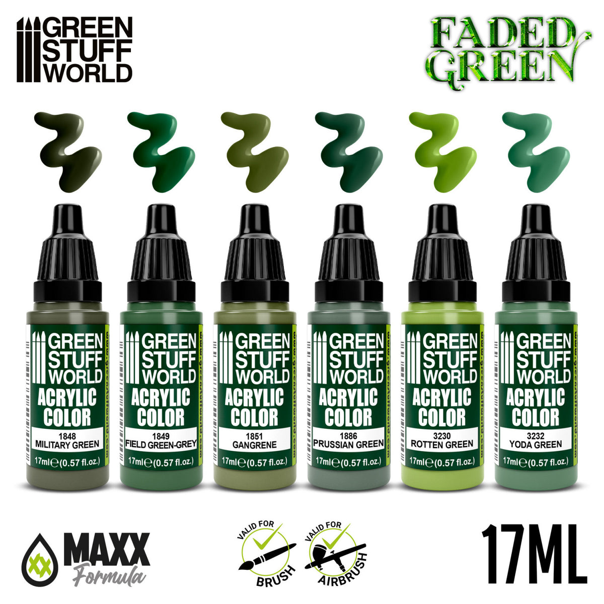 Paint Set - Faded Green | Set Akrilnih Boja x6