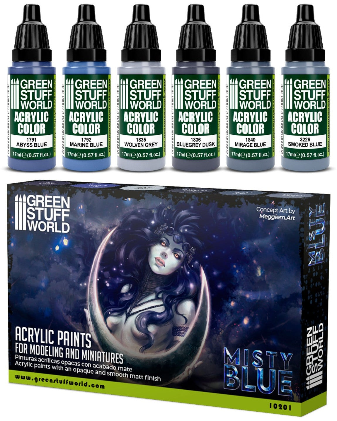 Paint Set - Misty Blue | set akrilnih boja za minijature