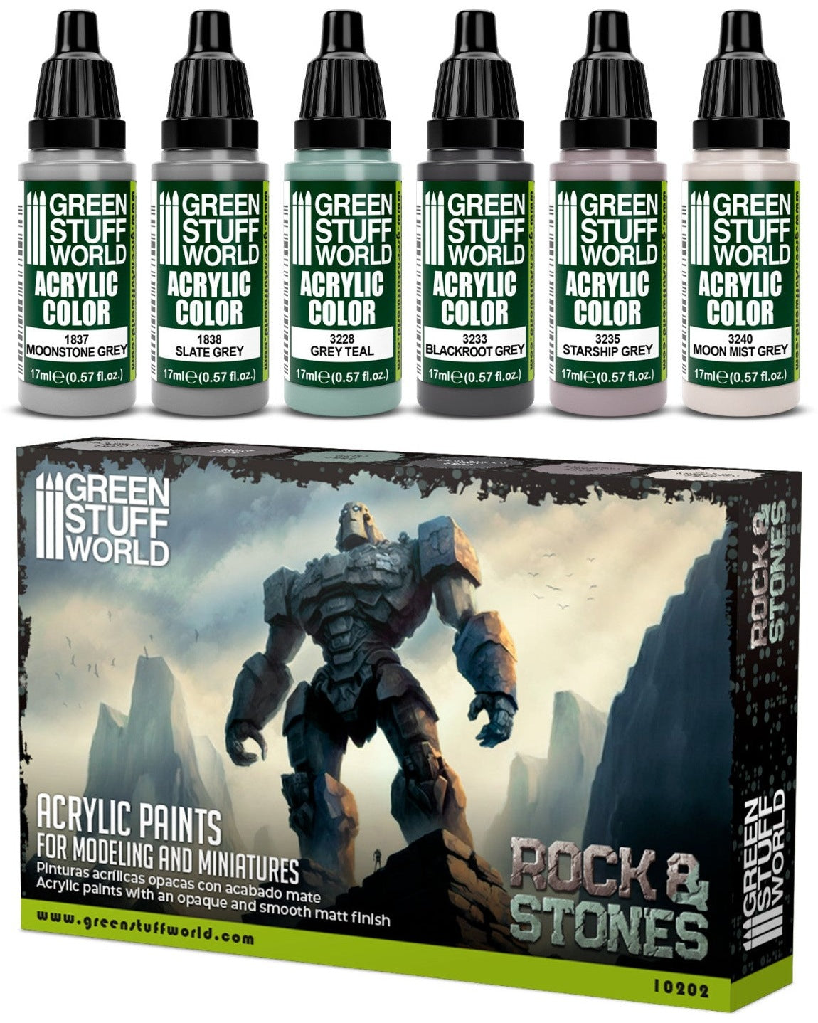 Paint Set - Rock &amp; Stone | set akrilnih boja za minijature