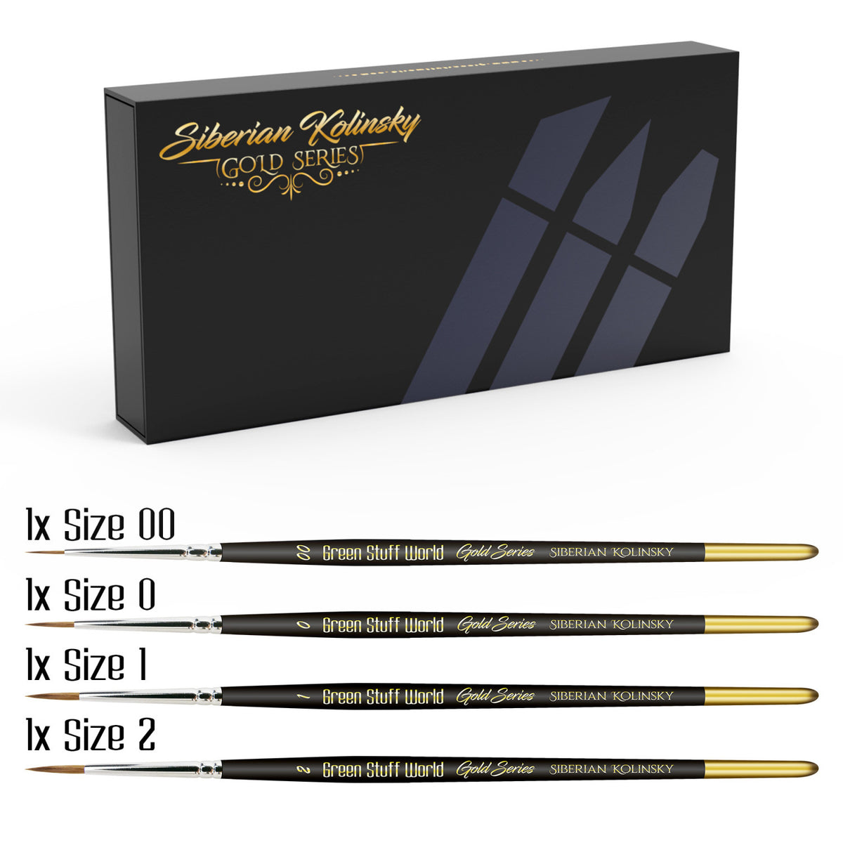 Premium Kolinsky Brush Set - GOLD SERIES | Set Četkica od Dlake Sibirske Kune