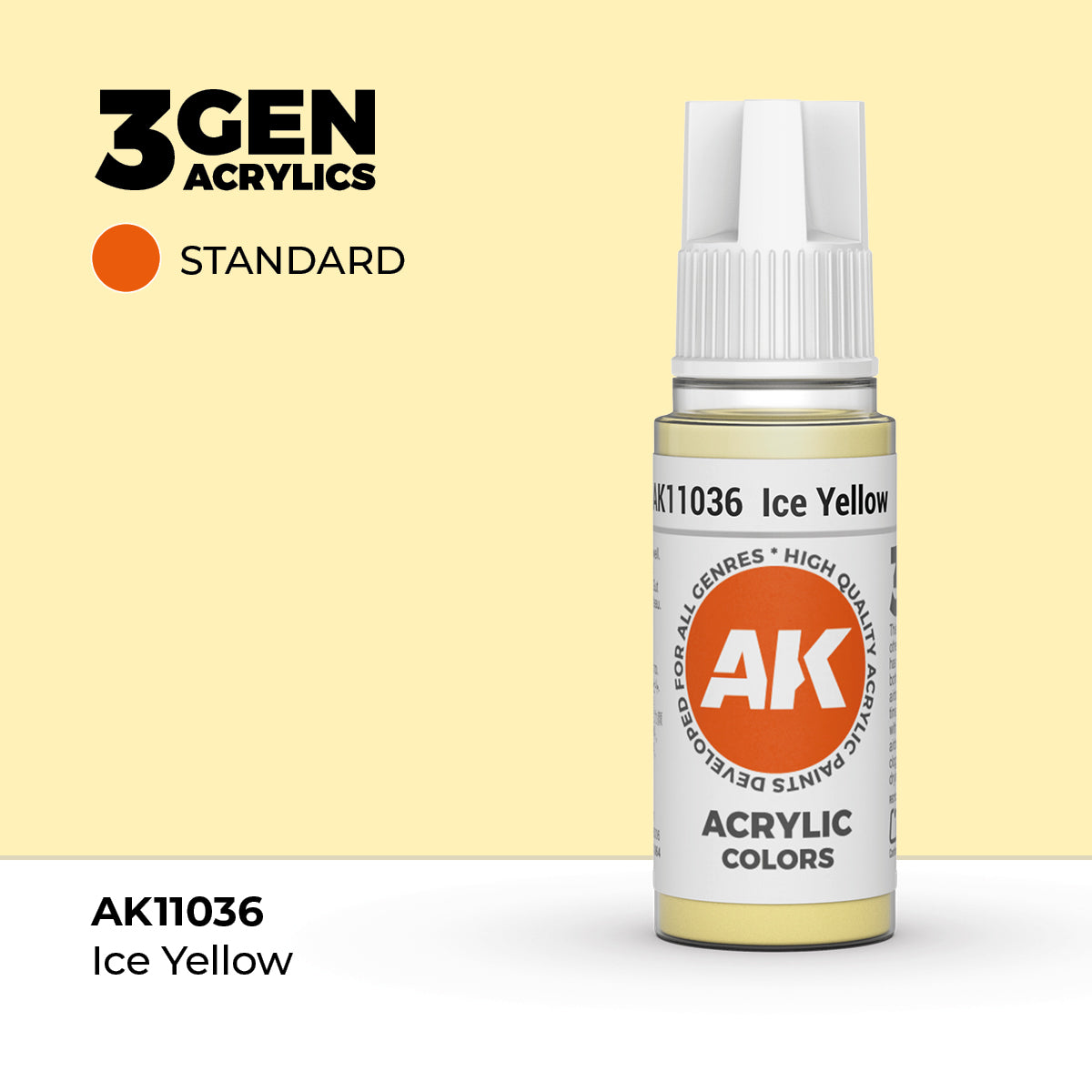 AK Interactive Ice Yellow 17ml - 3rd Gen Akrilna Boja AK11036 - front