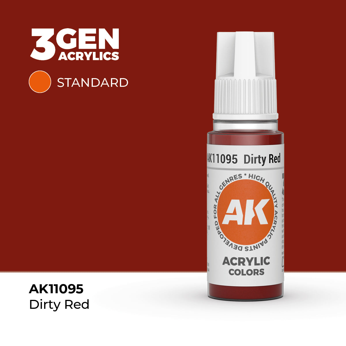AK Interactive Dirty Red – 17ml - 3rd Gen Akrilna Boja AK11095 - front