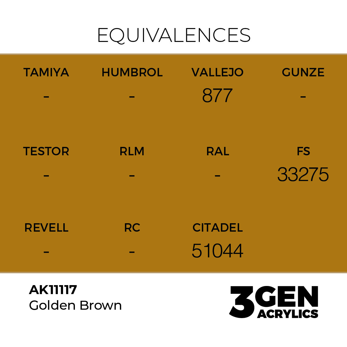 AK Interactive Golden Brown 17ml - 3rd Gen Akrilna Boja AK11117