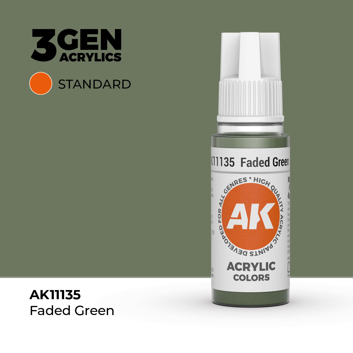 AK Interactive Faded Green 17ml - 3rd Gen Akrilna Boja AK11135 - front