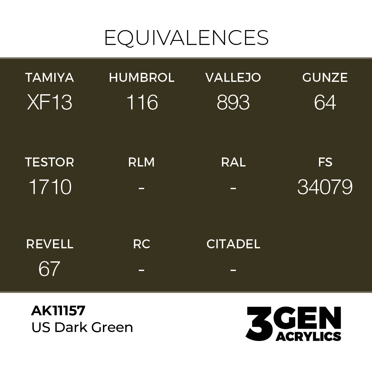 AK Interactive US Dark Green 17ml - 3rd Gen Akrilna Boja AK11157
