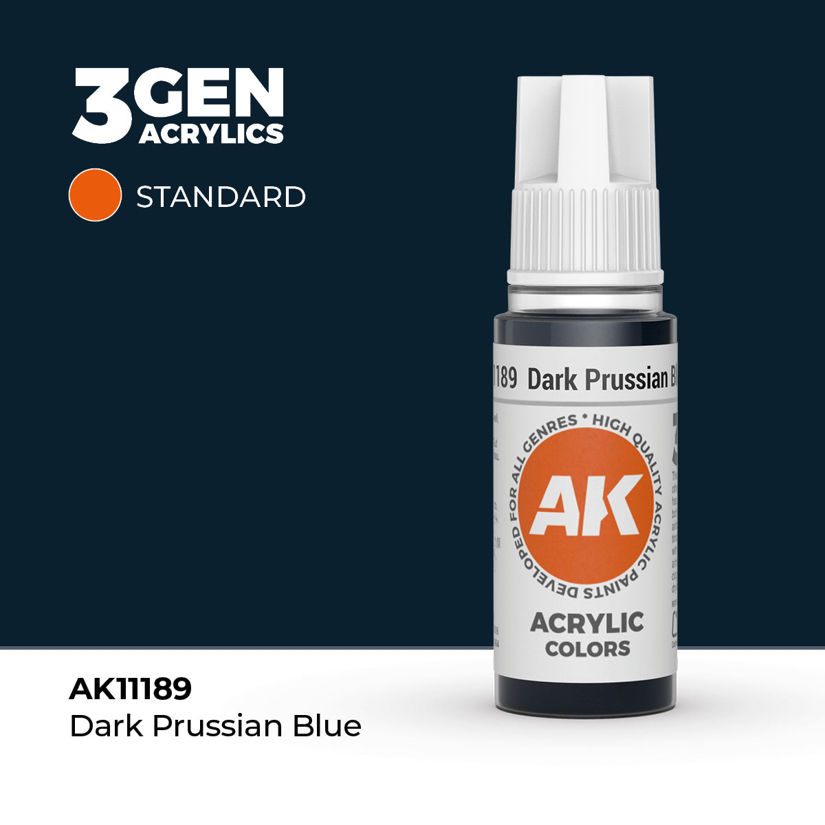 AK Interactive Dark Prussian Blue – 17ml - 3rd Gen Akrilna Boja AK11189 - front