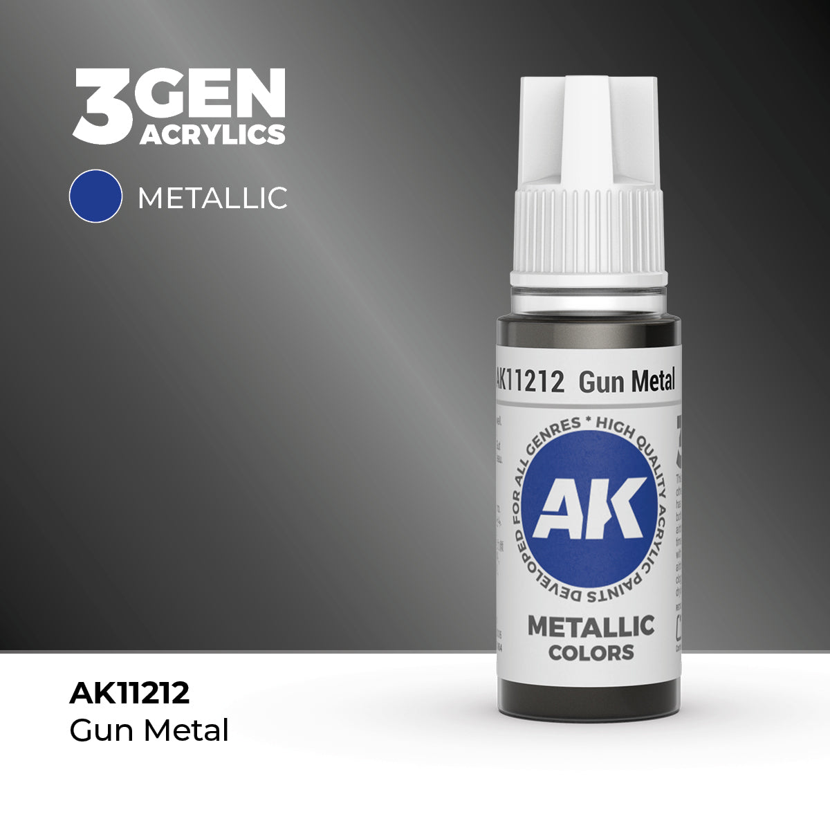 AK Interactive Gun Metal 17ml - 3rd Gen Akrilna Boja AK11212