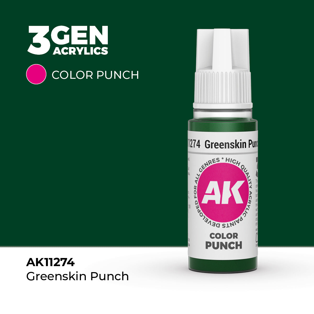 AK Interactive Greenskin Punch - 17ml - Color Punch Akrilna Boja AK11274 - front