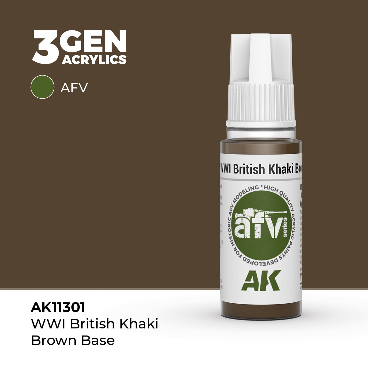 AK Interactive WWI British Khaki Brown Base 17ml - 3rd Gen Akrilna Boja AK11301