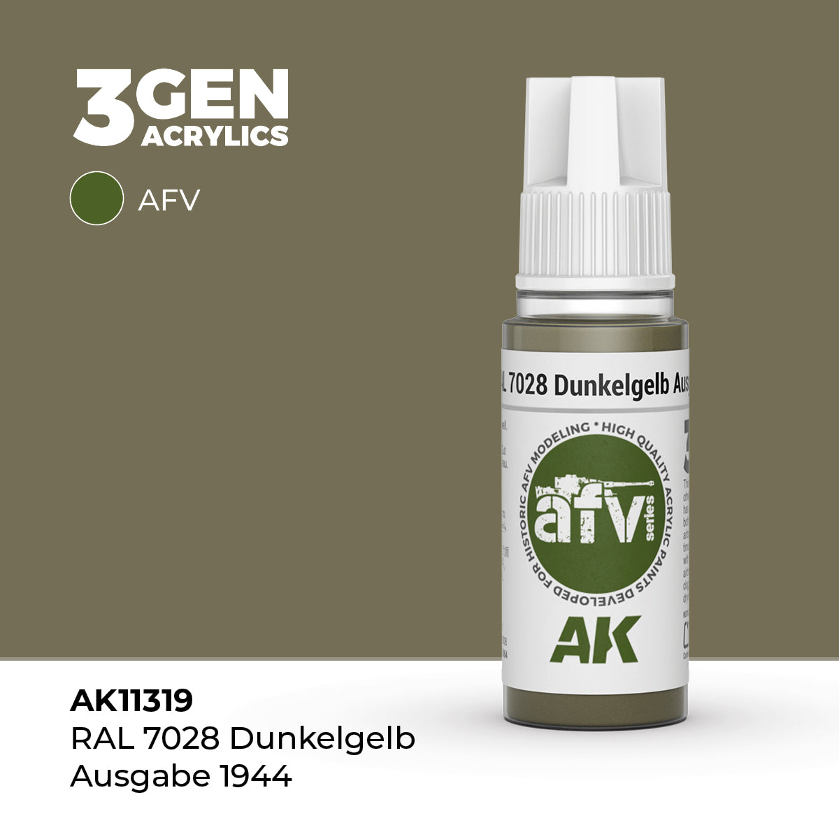 AK Interactive RAL 7028 Dunkelgelb Ausgabe 1944 17ml - 3rd Gen Akrilna Boja AK11319