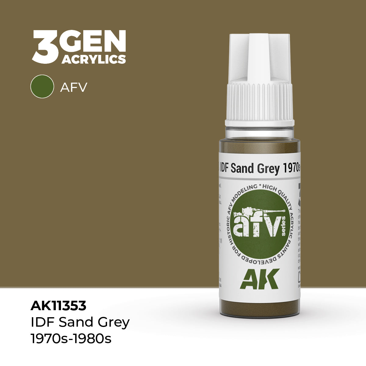 AK Interactive IDF Sand Grey 1970s-1980s 17ml - 3rd Gen Akrilna Boja AK11353