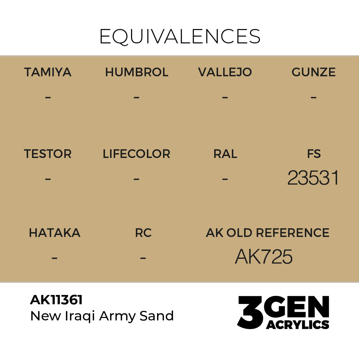 AK Interactive New Iraqi Army Sand 17ml - 3rd Gen Akrilna Boja AK11361