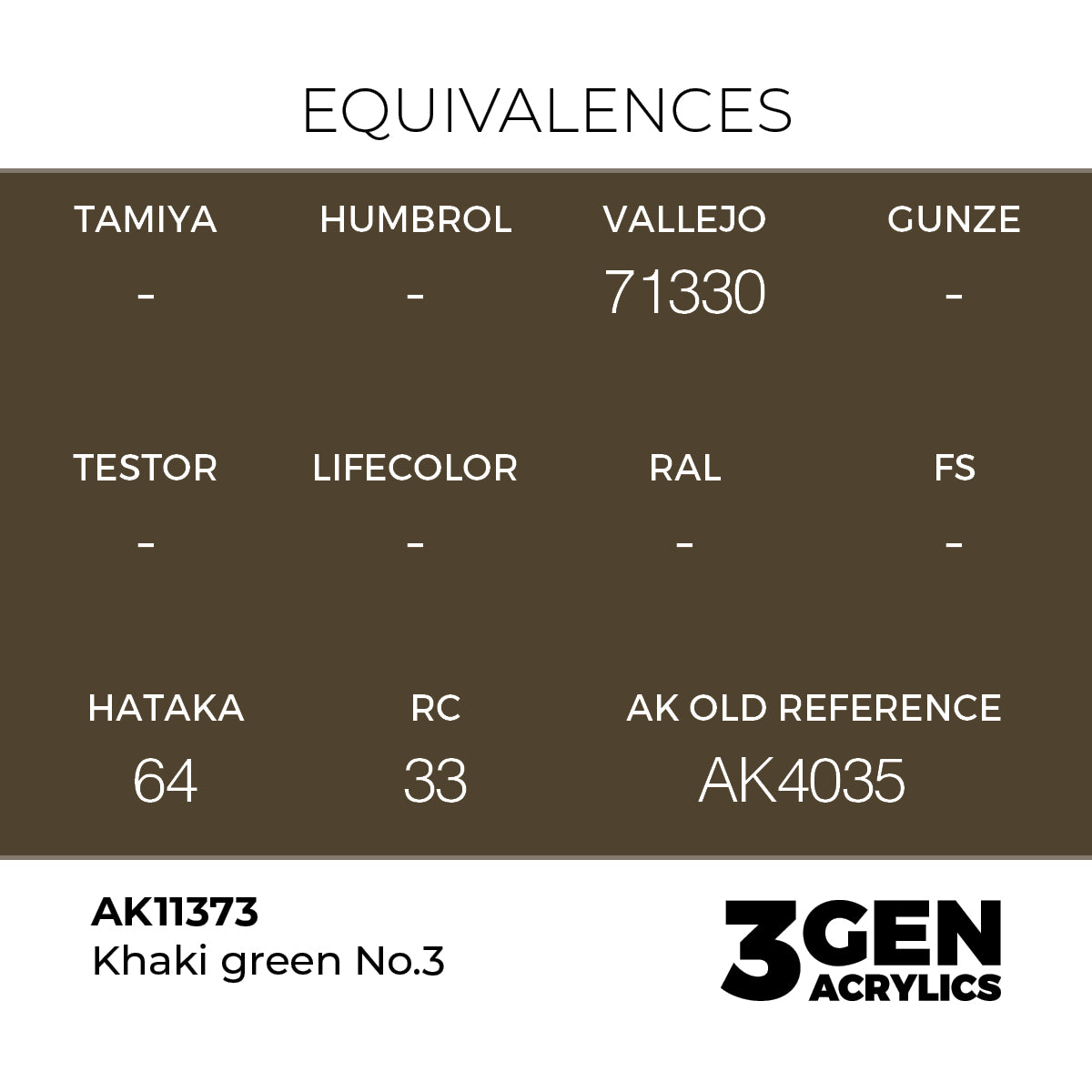AK Interactive Khaki green No.3 17ml - 3rd Gen Akrilna Boja AK11373