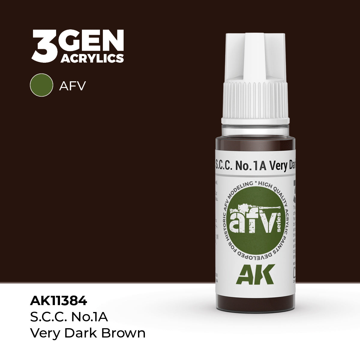 AK Interactive S.C.C. No.1A Very Dark Brown 17ml - 3rd Gen Akrilna Boja AK11384