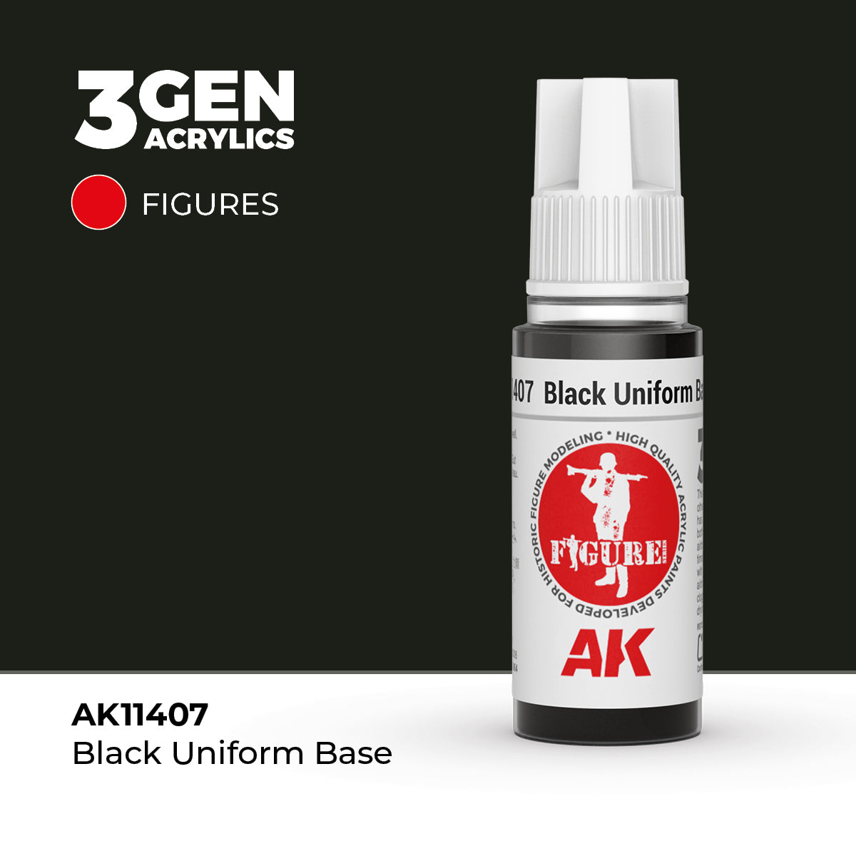 AK Interactive Black Uniform Base 17ml - 3rd Gen Akrilna Boja AK11407