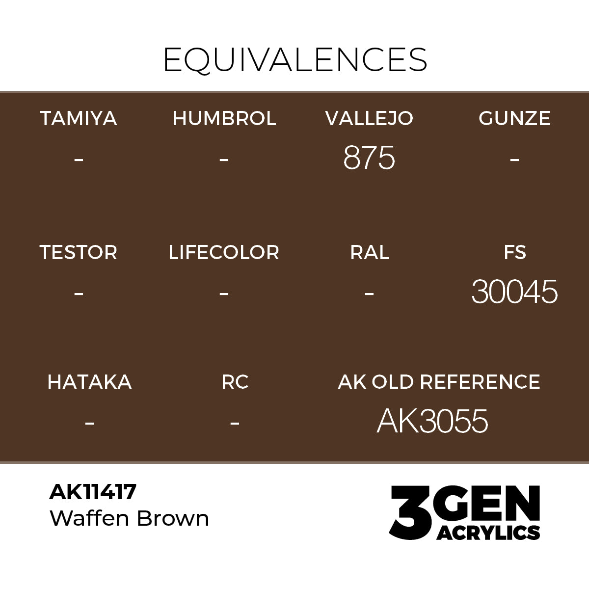 AK Interactive Waffen Brown 17ml - 3rd Gen Akrilna Boja AK11417