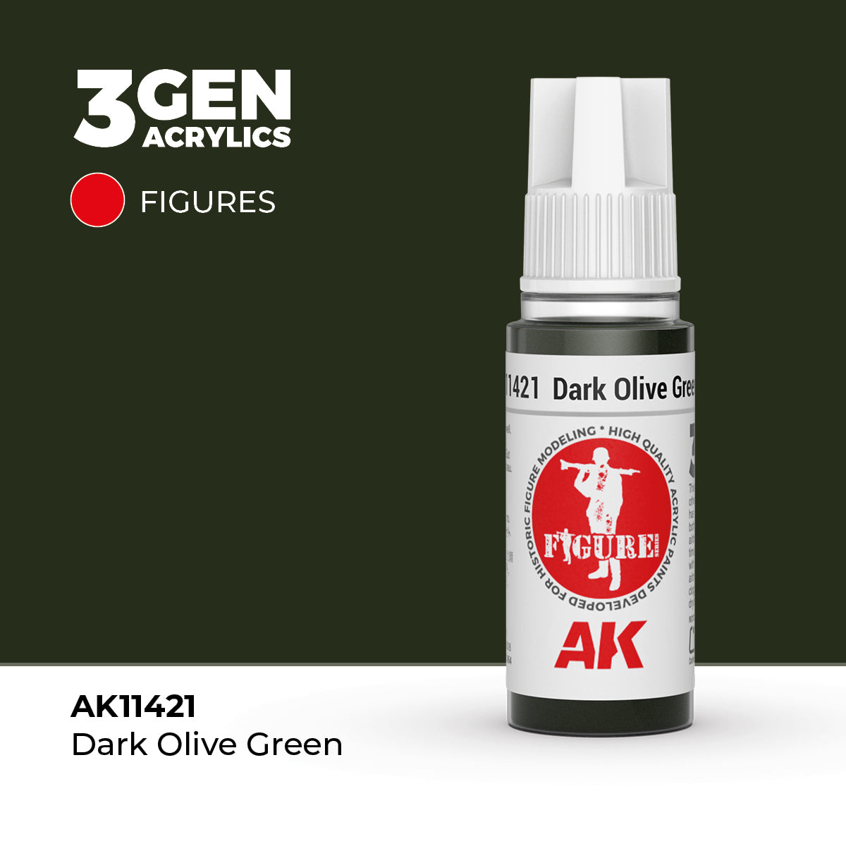 AK Interactive Dark Olive Green 17ml - 3rd Gen Akrilna Boja AK11421