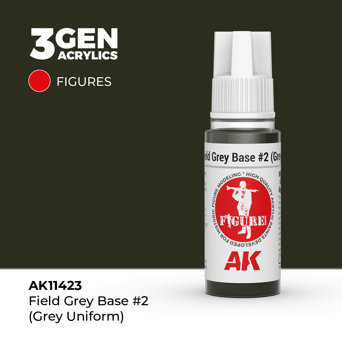 AK Interactive Field Grey Base #2 (Grey Uniform) 17ml - 3rd Gen Akrilna Boja AK11423