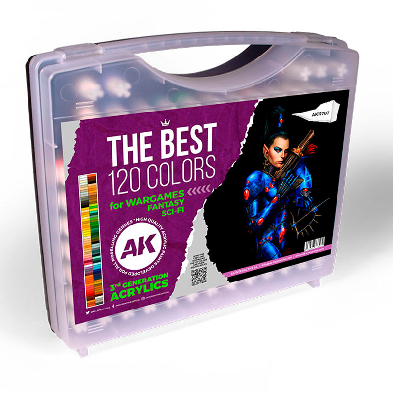 AK Interactive Wargame Color Set - 120 Boja x 17ml - 3rd Gen Briefcase AK11707 - web