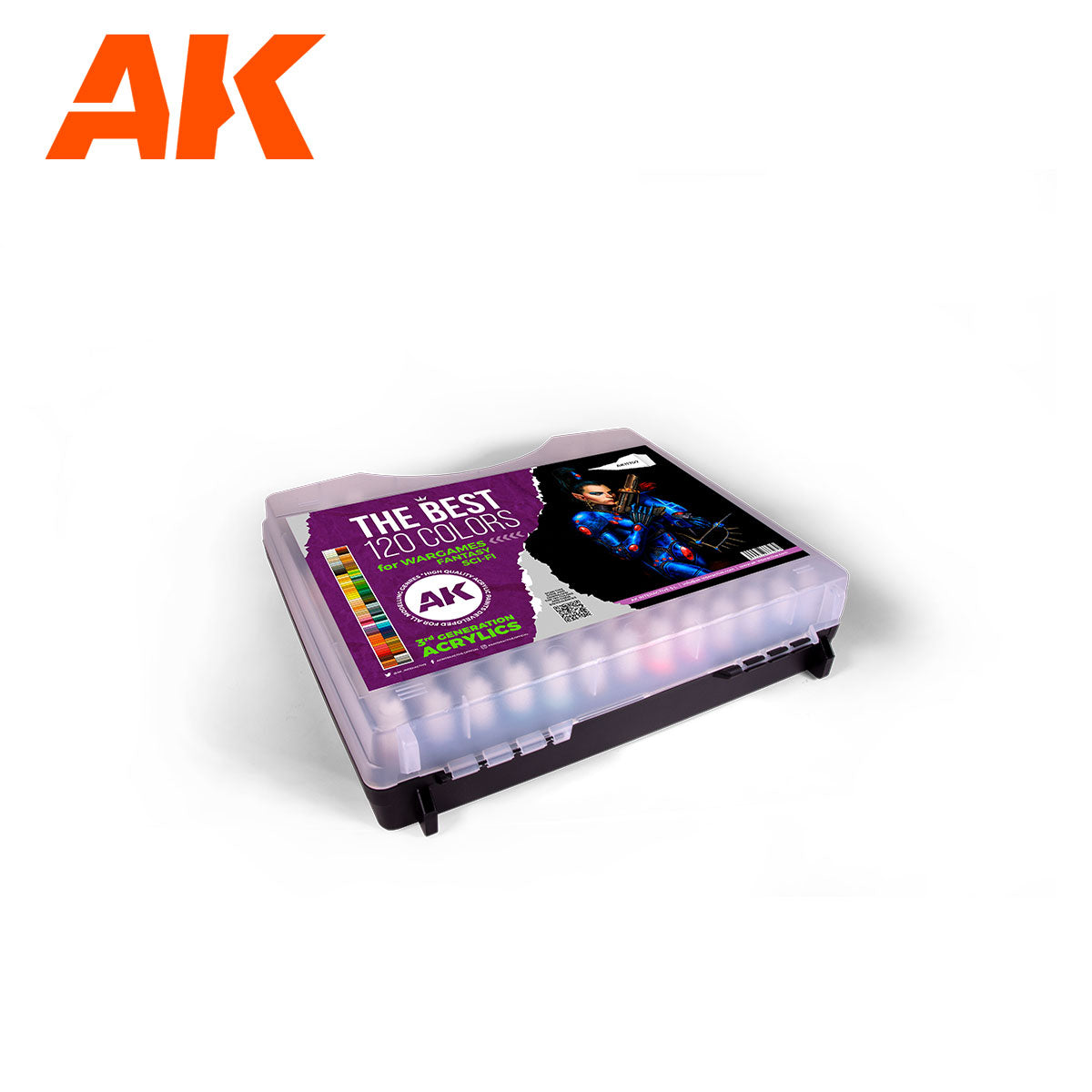 AK Interactive Wargame Color Set - 120 Boja x 17ml - 3rd Gen Briefcase AK11707 - detail