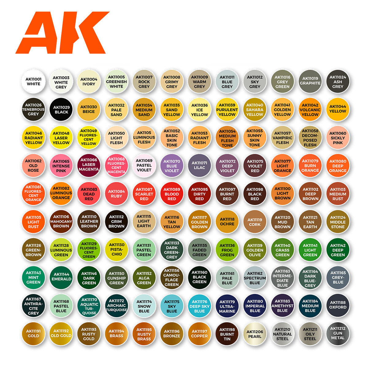 AK Interactive Wargame Color Set - 120 Boja x 17ml - 3rd Gen Briefcase AK11707 - colors