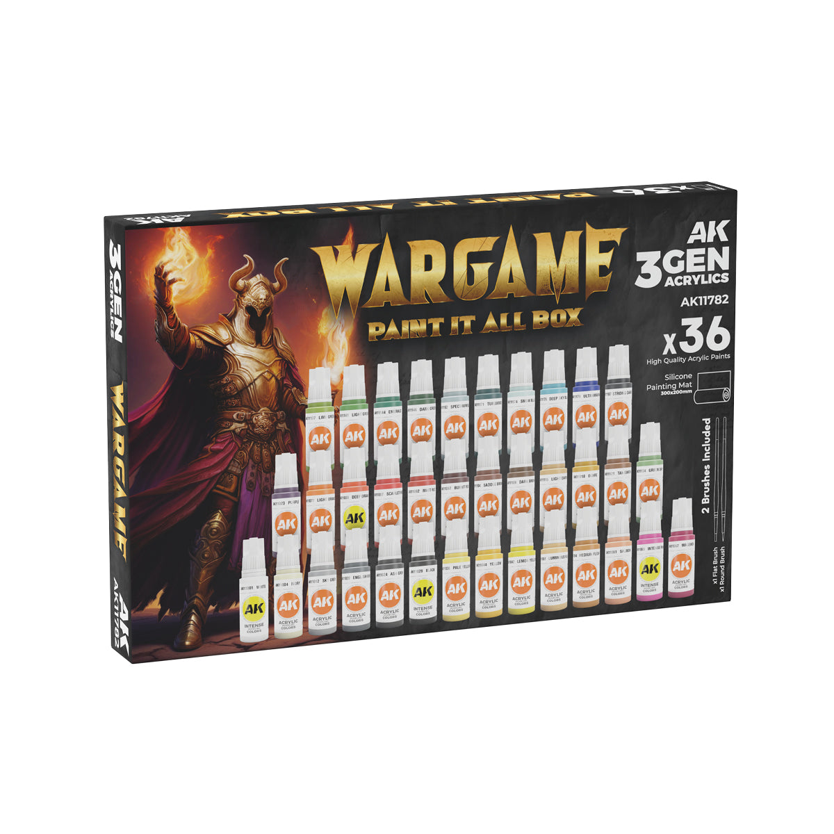 AK Interactive Wargame Color Set - 36 Boja x 17ml - 3rd Gen Briefcase AK11782 - front