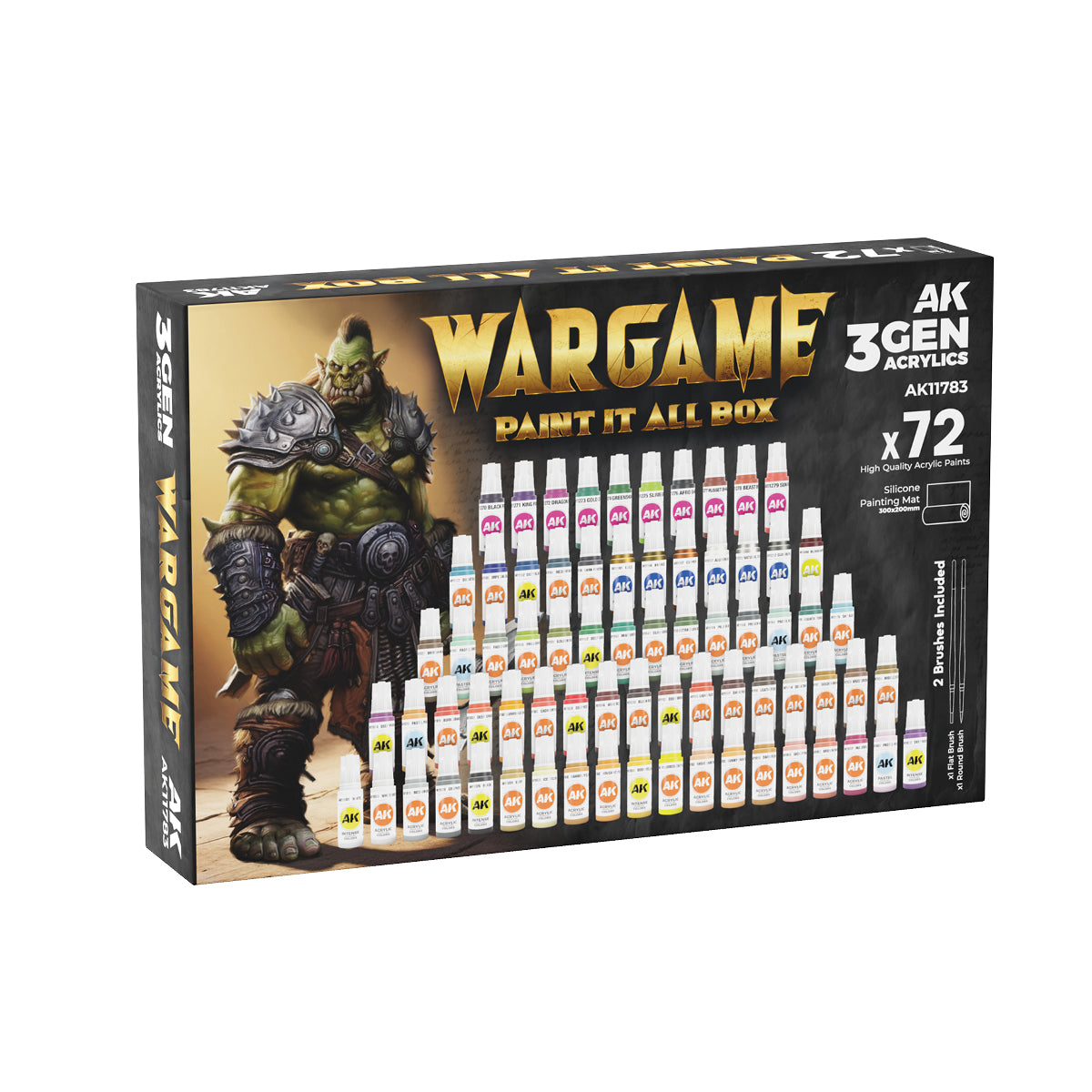 AK Interactive Wargame Color Set - 72 Boja x 17ml - 3rd Gen Briefcase AK11783 - front