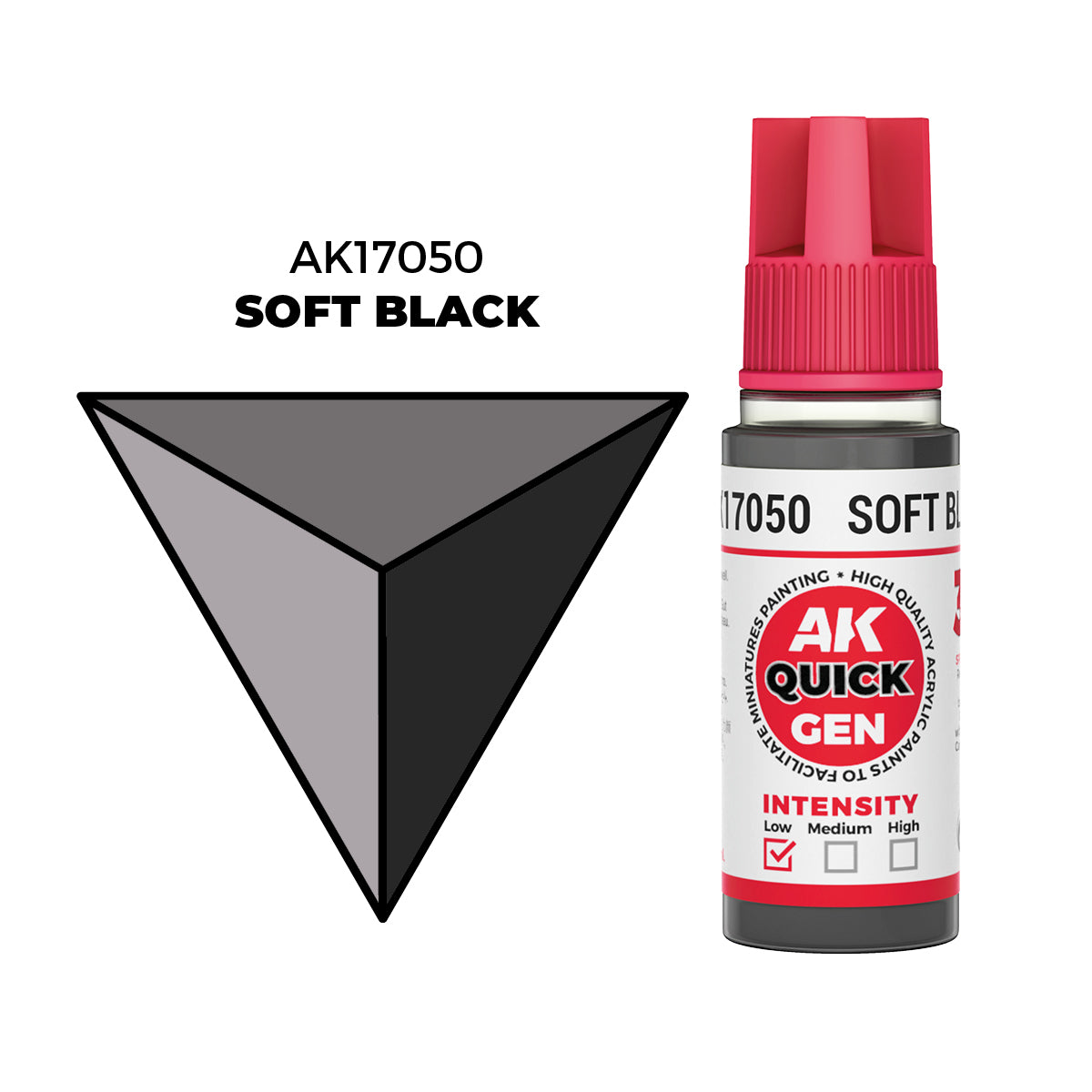 AK Interactive Negro Suave - Color 18ml - Quick Gen Akrilna Boja AK17050 - front