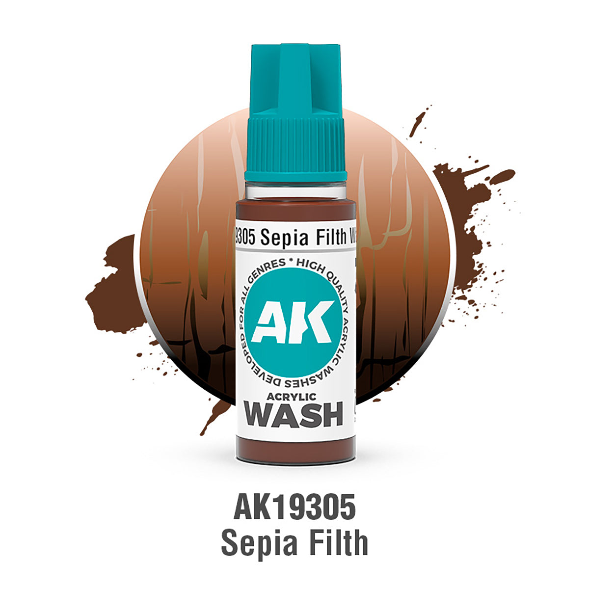 AK Interactive Sepia Filth Wash 18ml - AK19305