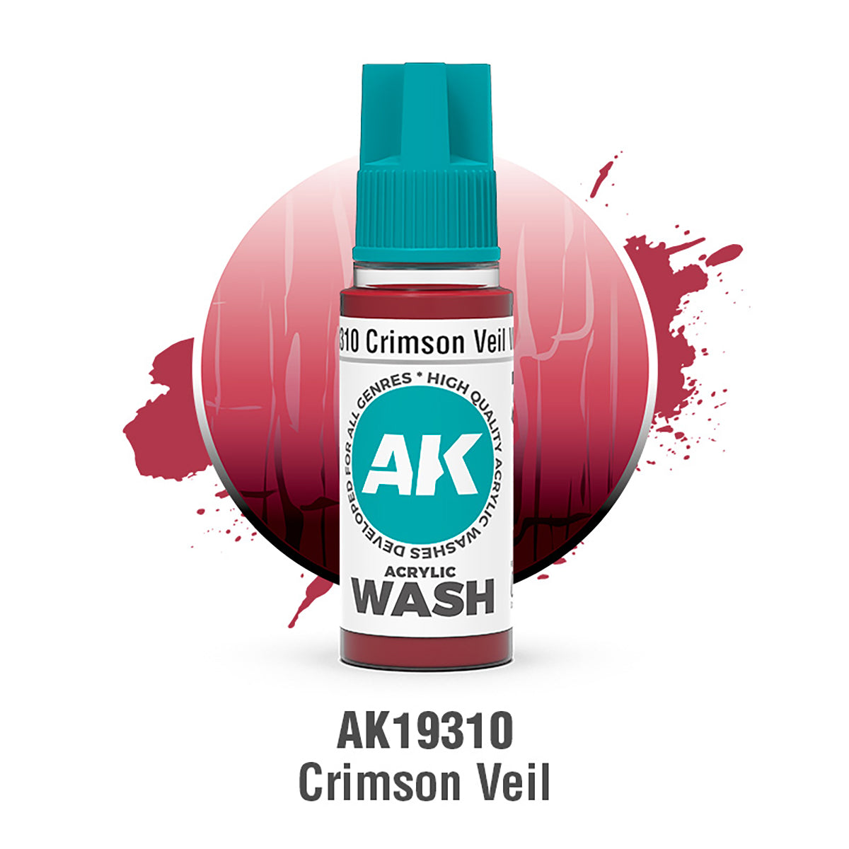 AK Interactive Velo Carmesí - Lavado Acrílico Wash 18ml - AK19310 - front