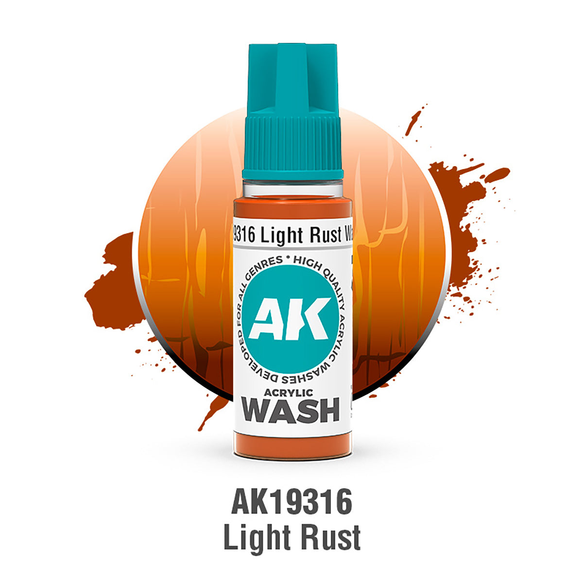 AK Interactive Óxido Ligero - Lavado Acrílico Wash 18ml - AK19316 - front